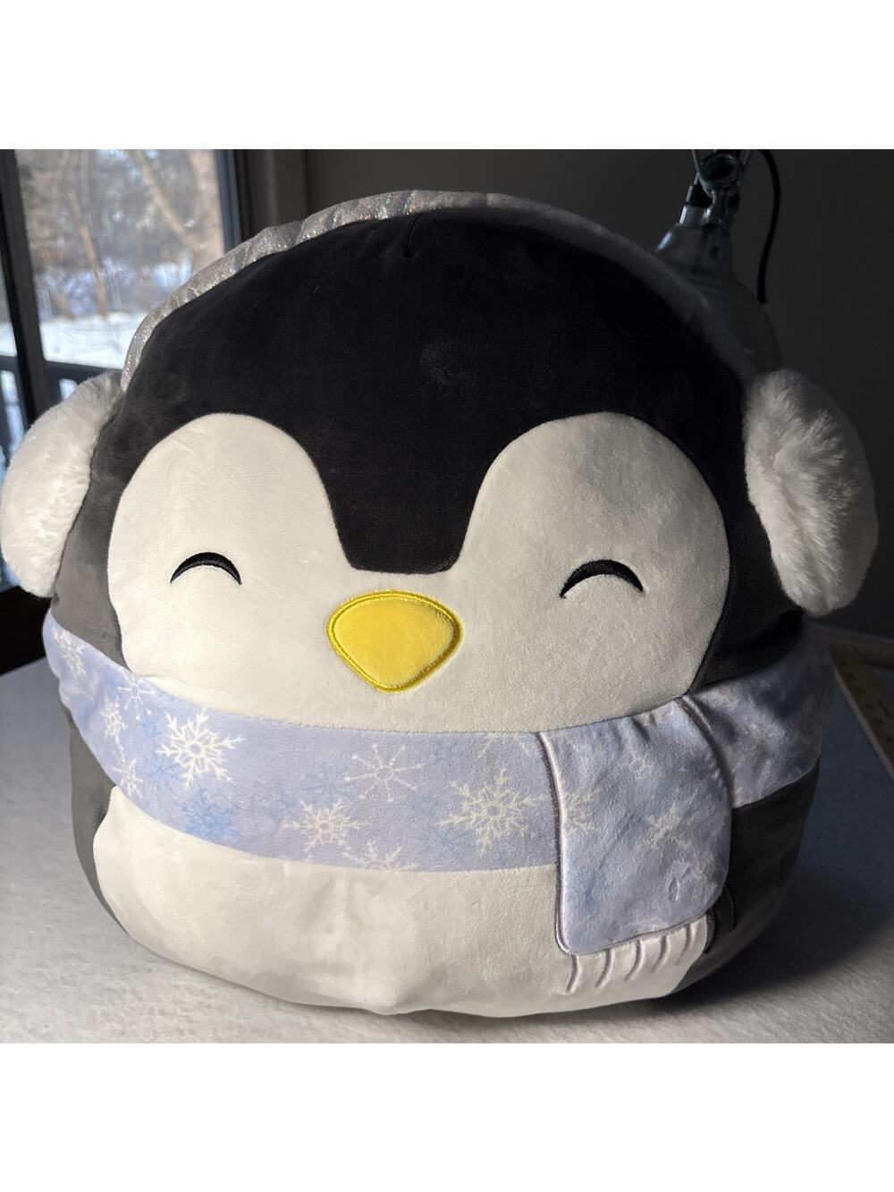 KELLYTOY SQUISHMALLOWS 16" JUMBO * LUNA PENGUIN EARMUFFS 2021 No Tag